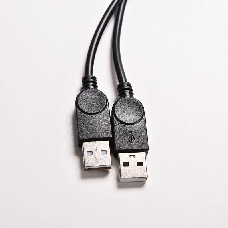 USB Male to Female Adapter Cable, Double USB Male Power Supply Cord, Extended Length for Hard Disks and Cameras