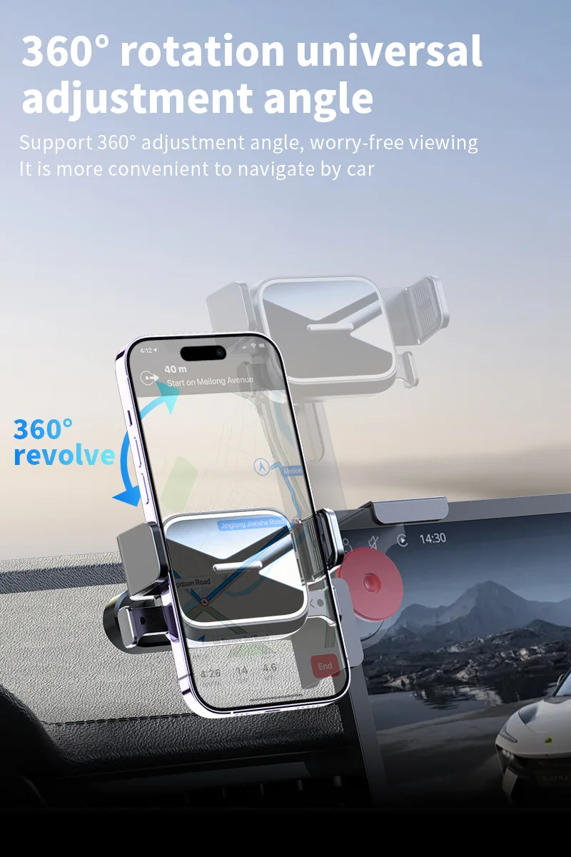 Multifunktionale Legierungs-Autotelefonhalterung Universelle Armaturenbrett-Navigationshalterung für Neue Energiefahrzeuge Schadensfreie Installation – Detail 21