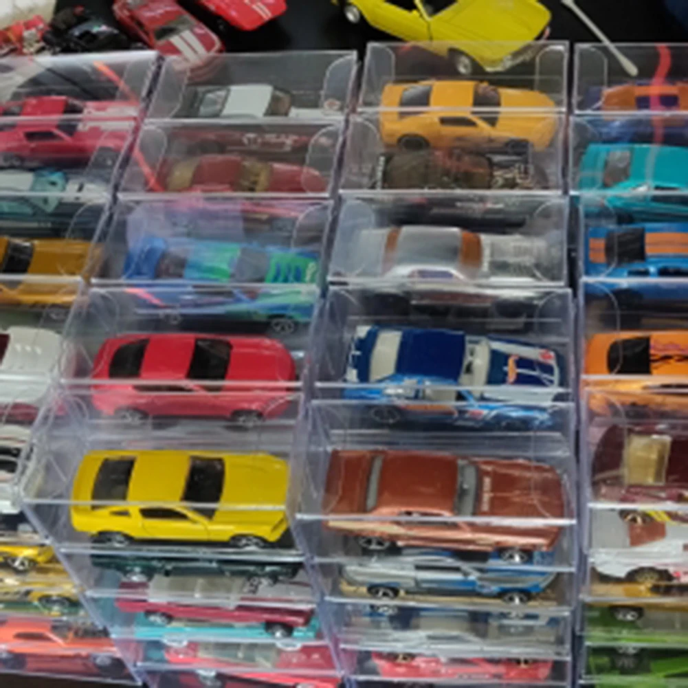 25PCS 1: 64 Car Model Protection Box Toy Car PVC Display Box Car Model Display Case Transparent Acrylic Dust Proof Cover PVC Box