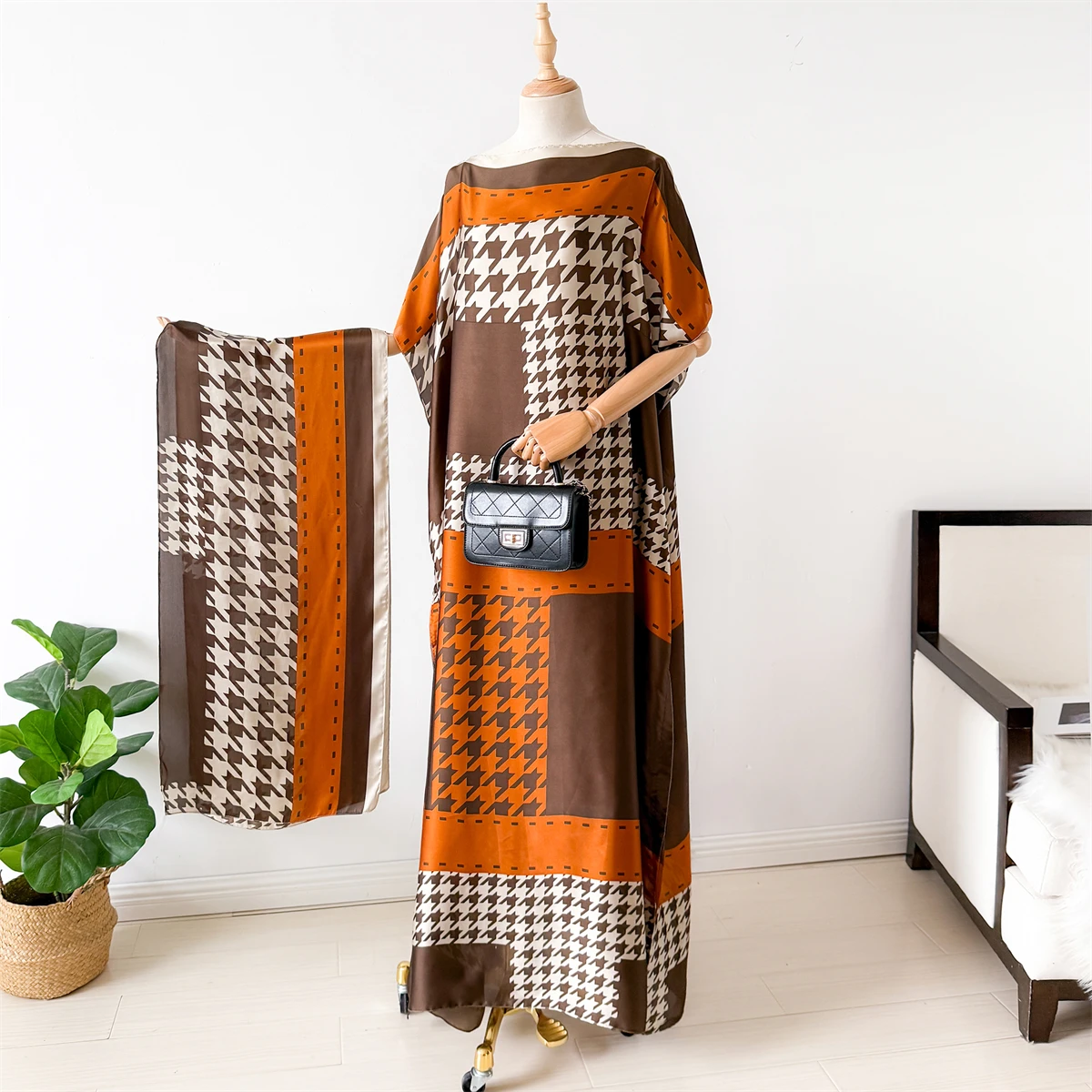 Nueva moda vestido de verano con bufanda grande Dubai Turquía Kaftan musulmán suelto Abaya mujeres africano Casual Maxi chal de pavo real bata