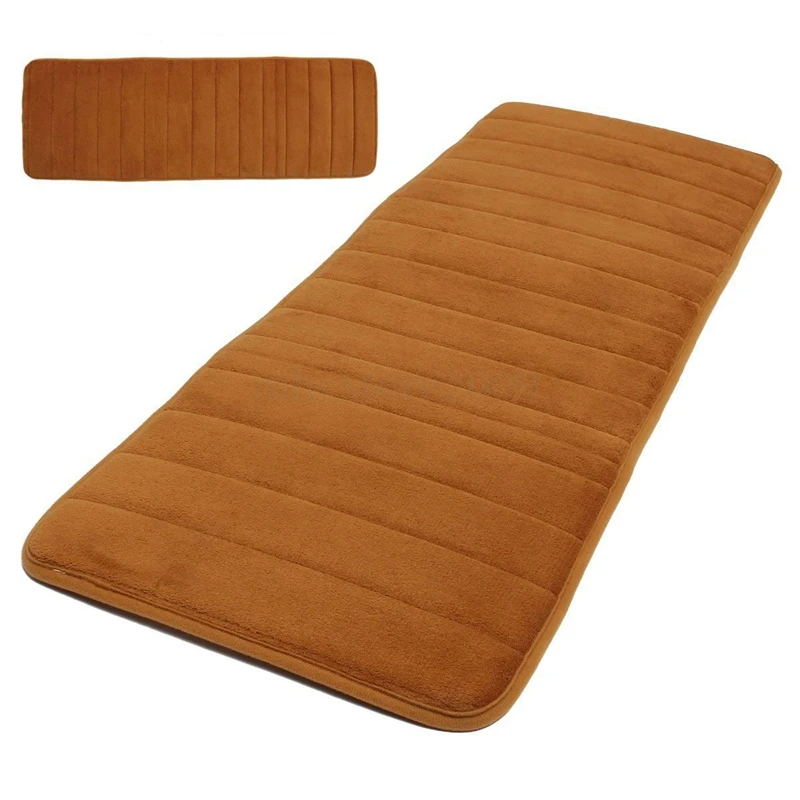 2X 120X40cm Absorbent Nonslip Memory Foam Kitchen Bedroom Door Floor Mat Rug Carpet Khaki