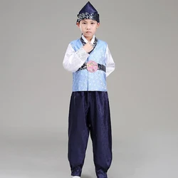 Boys' Traditional Korean Hanbok Children's Korean Costume Performance Suit 3 Pieces Primary School Boys' Performance Suit LE523