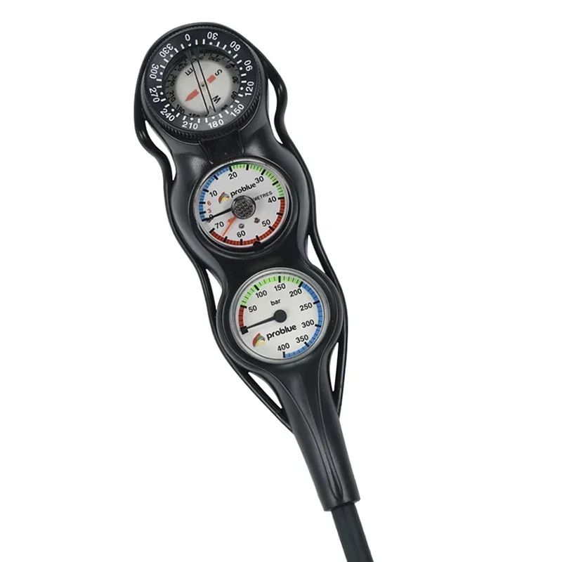 Probleu GU-3610 Scuba Diving Console Gauges 400 Bar Depth Gauges Diving Compass