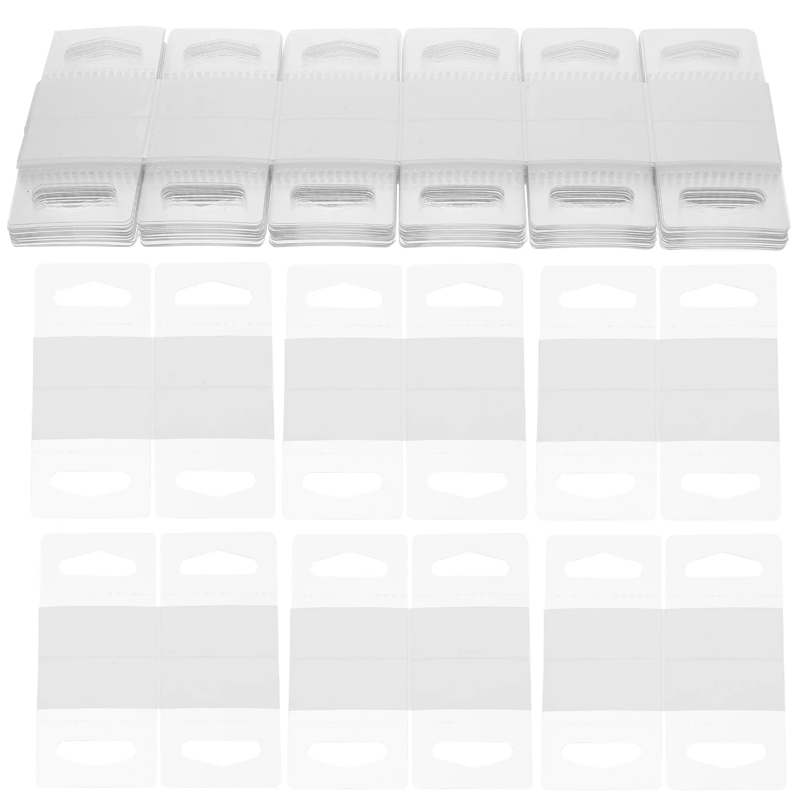 Pestañas colgantes de plástico transparente, pestañas de exhibición adhesivas para tienda minorista, mercancías, colgador de etiquetas adhesivas de alta resistencia, 200 Uds.