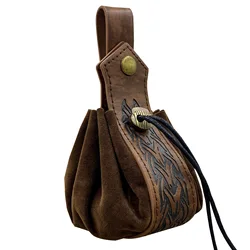 Medieval Belt Bag PU Leather Coin Purse Small Waist Belt Pouch Renaissance Viking Knight Pirate Larp Cosplay Props Wallet
