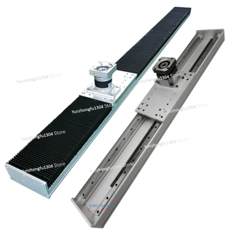 1000mm 5000mm Rack Pinion  Kit Linear Guide Slide Linear Stage with Telescopic Cover Servo Motor and Driver