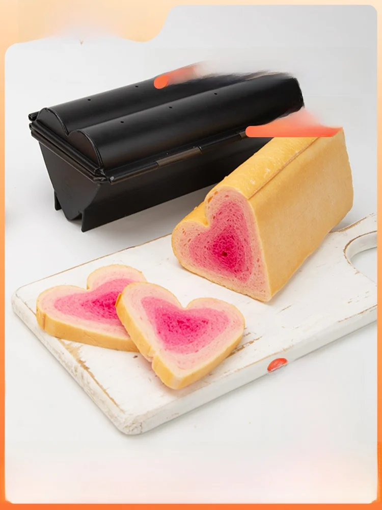 

Adorable Cartoon Heart-aped Non-Sti Toast Box Baking Mold Bread Toaster Ovenware Kitchen Cooking Tools Commercial Home Use