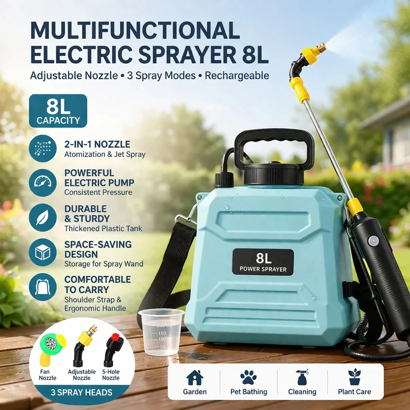 Electric small pesticide spray 5/8L can automatically recover high-pressure pesticide sprayer for agricultural flower spraying