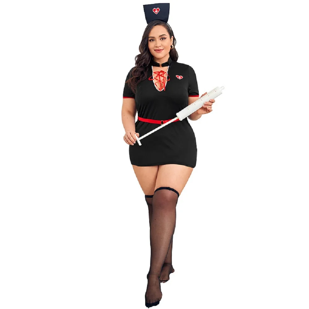 Wholesale Women\'s Plus Size Cosplay Nurse Uniform Adult Lady Large Size Roleplay Doctor Lingerie Dress Special Fliter Costumes