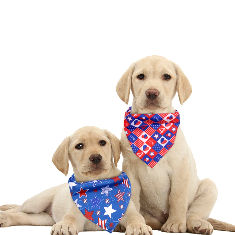 Imagem -03 - para Fora de Julho Bandanas Cão Acessórios para Animais de Estimação Pequeno Cão Gato Bandana Cachecol Cães Bandana Suprimentos do Cão Americano Dia da Independência 50 Pcs