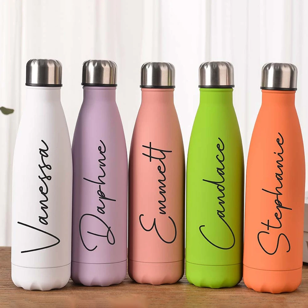 Personalisierte Wasser Flasche Benutzerdefinierte Isolierte Flasche Sport Wasser Flasche Heißer Kalten Thermos Hochzeit Geschenke Brautjungfer Trinkgläser