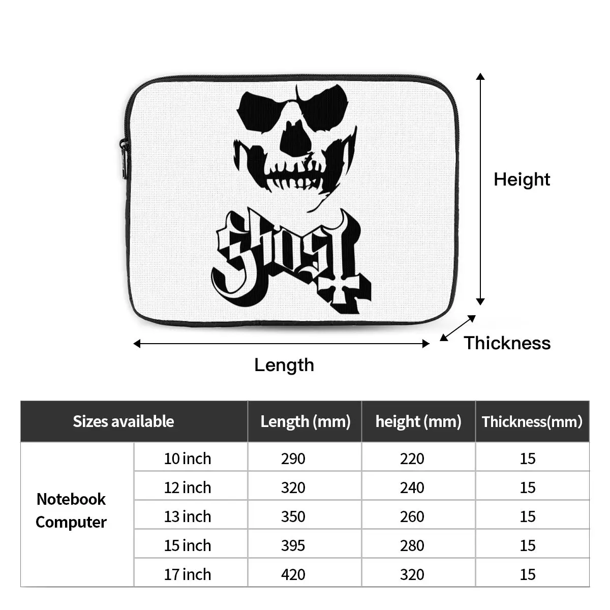 Rock Band Ghost BC 2 Notebook Laptop Bag Case Pouch 10 12 13 15 17 Inch Notebook Sleeve Cover Bag Tablet Shockproof Case Bag