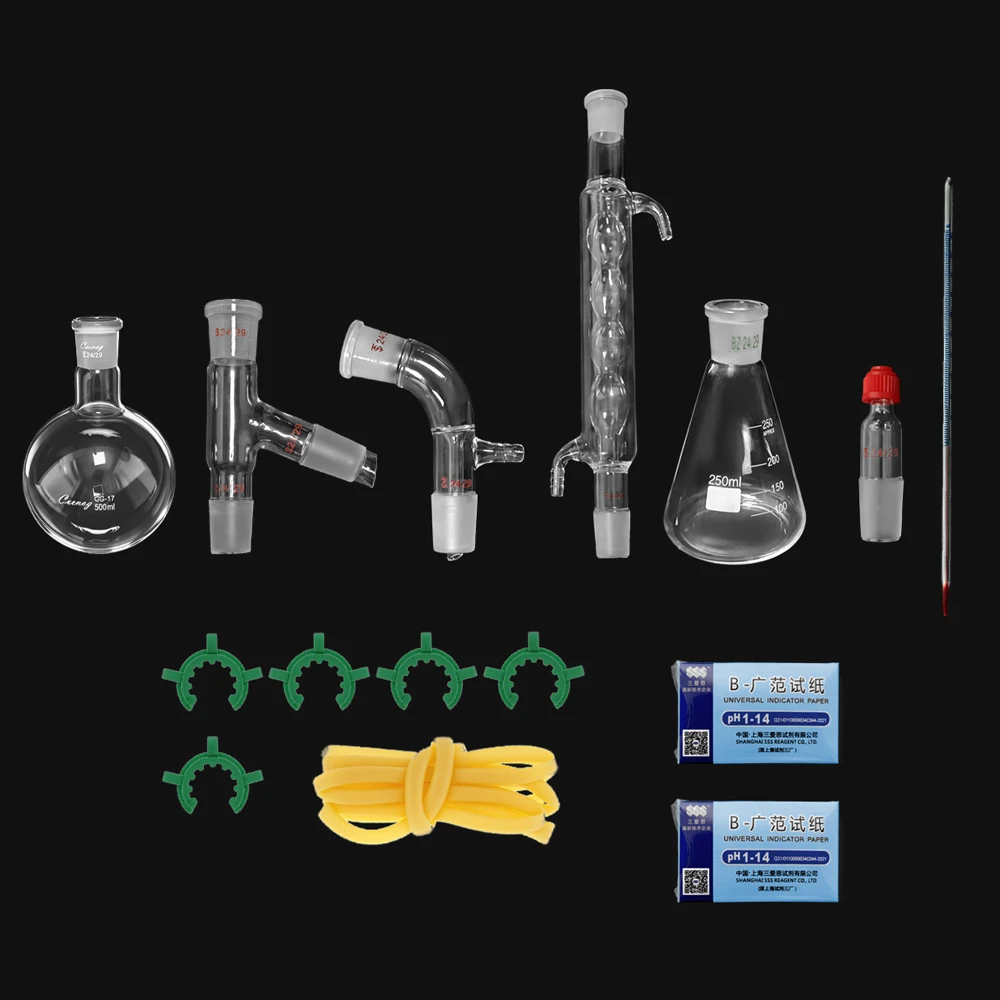 500ml Lab Distillation Set Borosilicate Glass With Standard 24/29 Joint Suitable For Essential Oils And Aqueous Extracts Lab