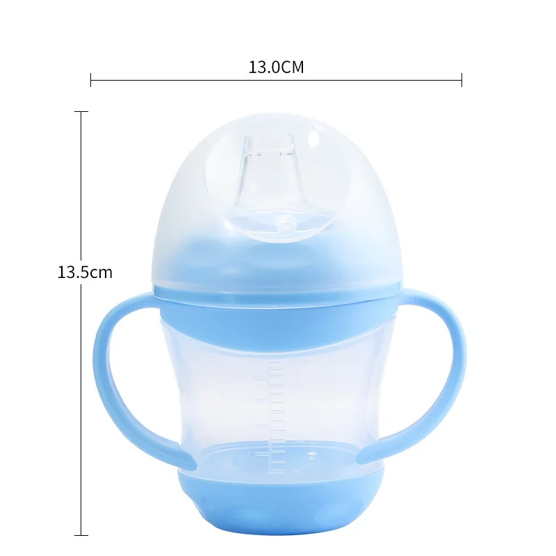 Lightweight and drop-resistant 6-36 month old baby drinking cup 160ml baby duckbill drinking cup Spill-proof with handle