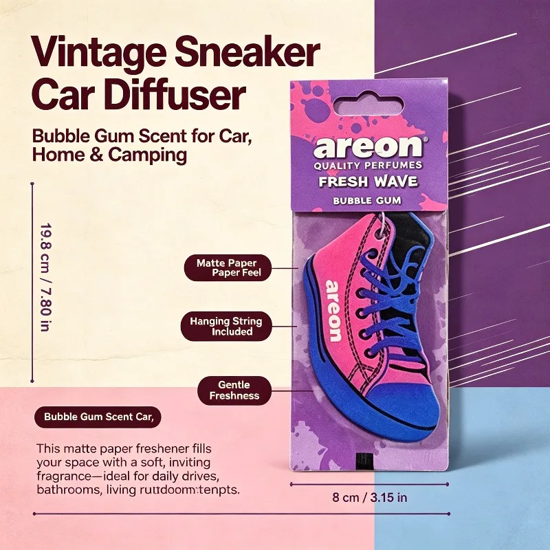 120pcs Sneaker Shaped Car Air Freshener 6 Styles 120 Pack Hanging Scent Paper Cards For Auto Closet Home Decor