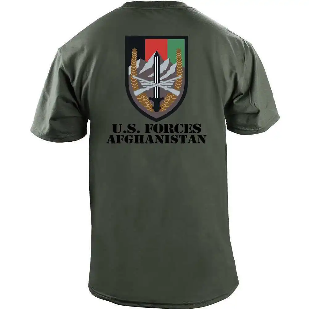 Força dos EUA Afeganistão Unidade Veterano Camiseta 100% Algodão O-pescoço Verão Manga Curta Casual Camiseta Masculina Tamanho S-3XL