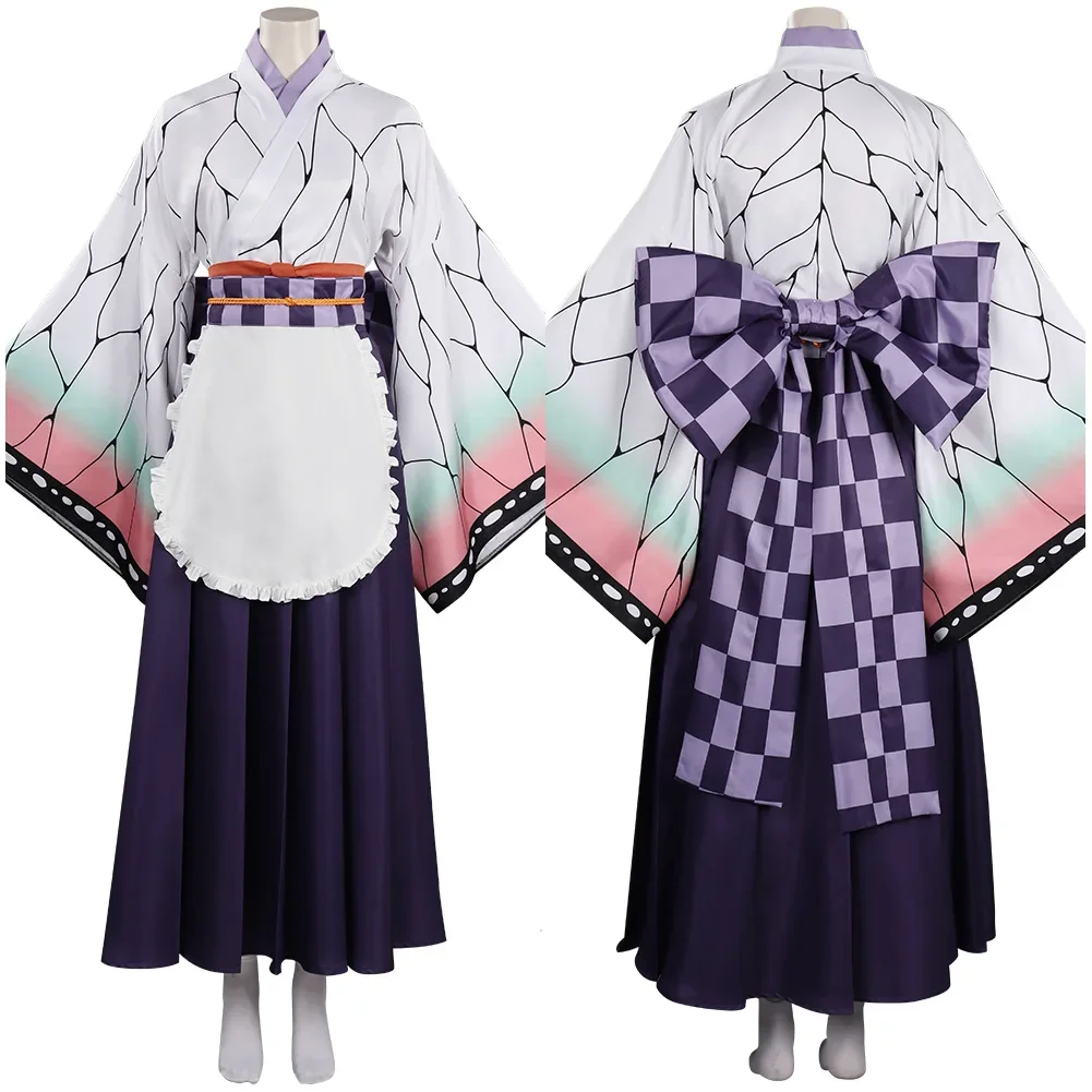 

Adult Kochou Shinobu Cosplay Kostuum Maid Dress Outfits Halloween Carnaval Pak