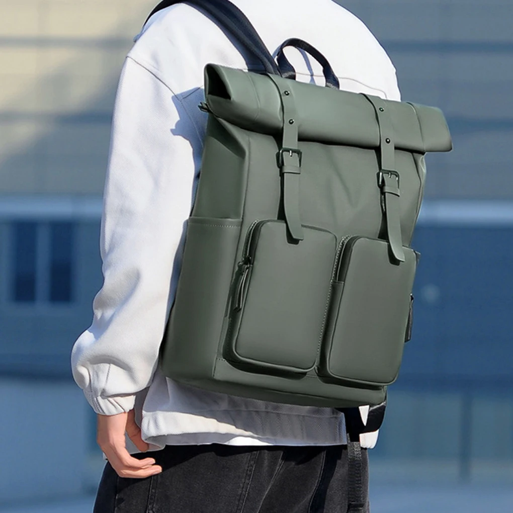 Roll-Top Backpack, Waterproof Laptop Backpack, For Women, Sports Stylish And Versatile, Extra Travel, Cycling, view 6