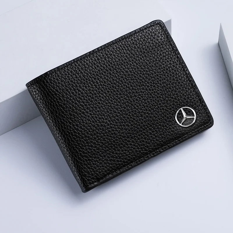 Leather Car Transverse Wallet Flap Purse Money Clip For Mercedes Benz 2022 C S Class W206 W223 S350 C260 C300 S400 S450 S500