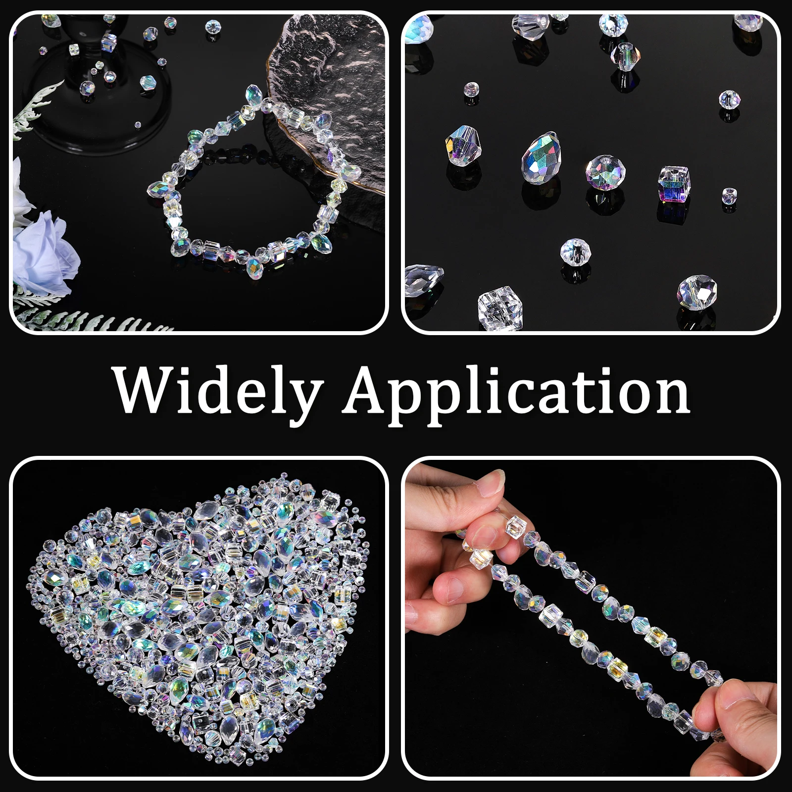 Mehrfarbige Facettierte Kristall-Serie Set Quadratische Tropfenförmige Glasperlen für Schmuckherstellung DIY Anhänger Zubehör Großhandel – Detail 8