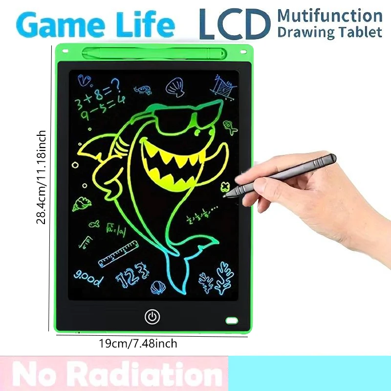 Tablet de desenho lcd de 12 polegadas, tablet de escrita eletrônica, quadro de rabiscos, brinquedos educativos para crianças de 3 a 12 anos, presentes