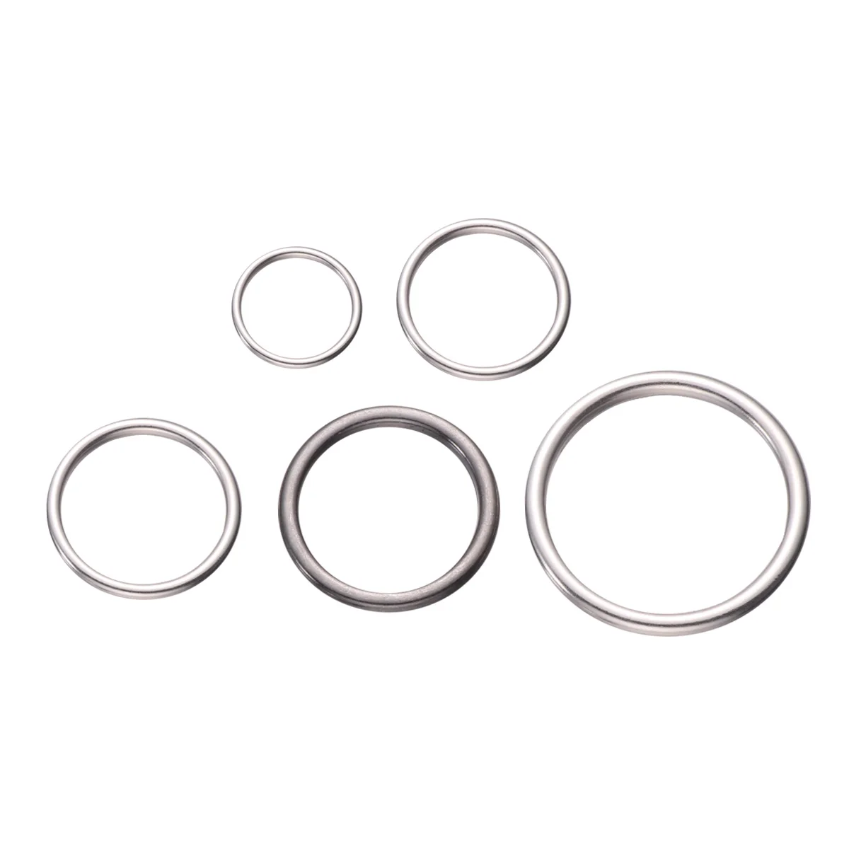 

50PCS DIY Jewelry Crafts Accessories Sturdy Alloy Round Rings Metal Closed Rings for Home Store (Silvery White 5 Sizes 10PCS/Eac