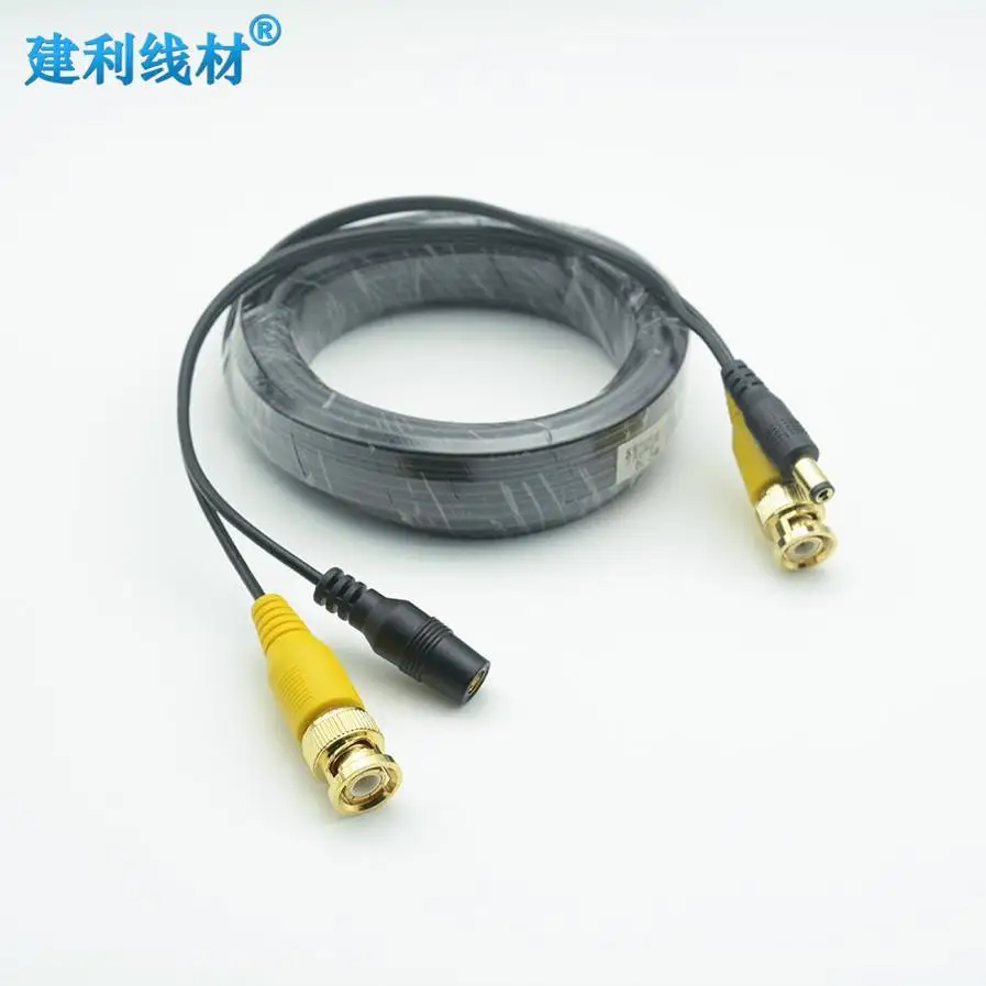 Удлинительный кабель BNC/DC для систем мониторинга транспортных средств, упаковка катушек с курткой из ПВХ для автомобильной камеры видеонаблюдения, аудиовизуальное оборудование