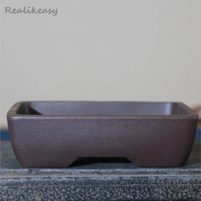 Chinese Purple Clay Flower Pot Rectangular Bonsai Pot Household Succulent Flower Pot Simple Classical Decorative Flower PotLH208