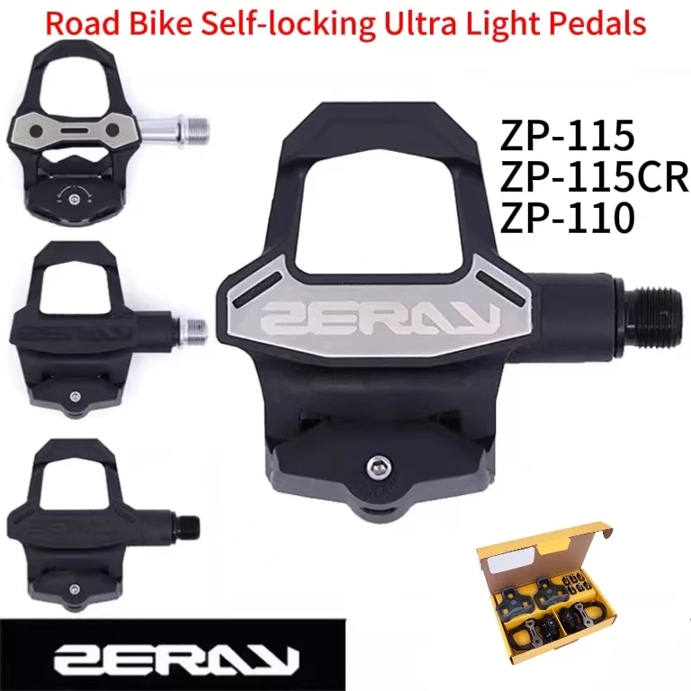 ZERAY Carbon Fiber Ultra Light Self-locking Mountain Bike ZP-115/ZP-115CR Double Ball Bearing and LOOK keo with Locking Plate