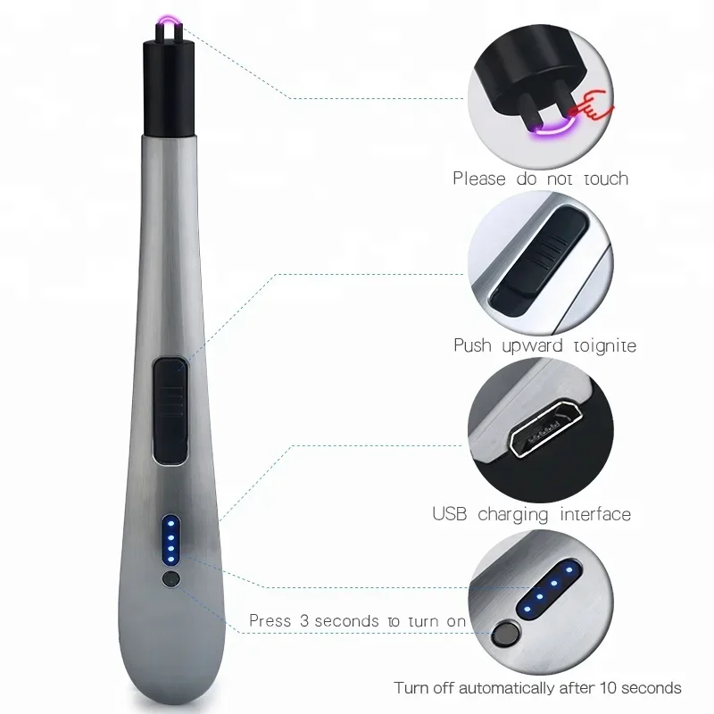 

High-quality Long Rod Plasma Candle Lighter Rechargeable USB Arc Arc Kitchen Lighter Gas Stove Outdoor Barbecue Igniter