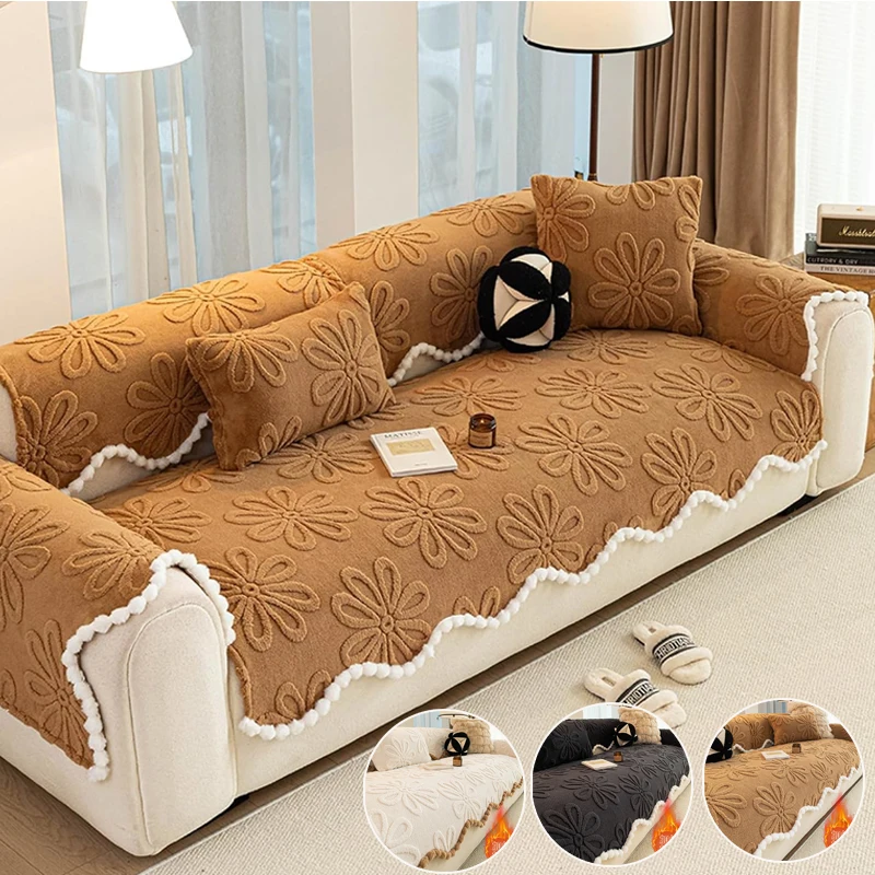 Thicken Warm Modern Alien Sofa Towel,Soft Polyester Filling,Machine Washable,All-Season Comfort Anti Cat Scratching,pet Friendly