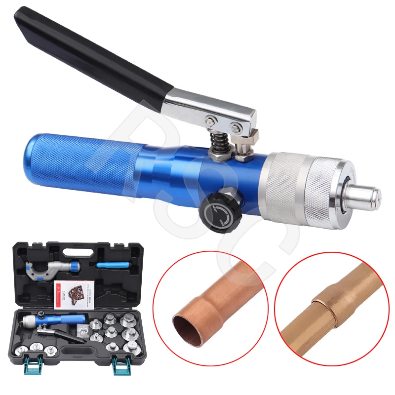 HVAC Hydraulic Swaging Tool Kit Manual Copper Alumimum Pipe Expanding Machine 11 Heads Tube Expander 10mm To 42mm CT/VG-300A