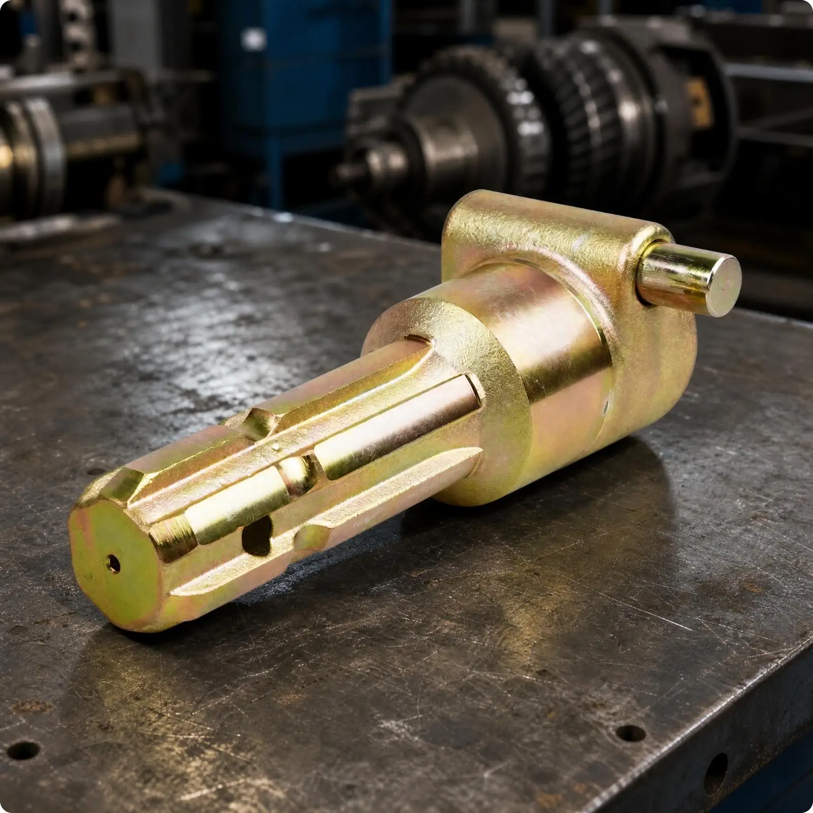PTO Extender Adapter 1-3/8 Inch PTO Extension Adapter Carbon Steel Copper-Colored for Farmers