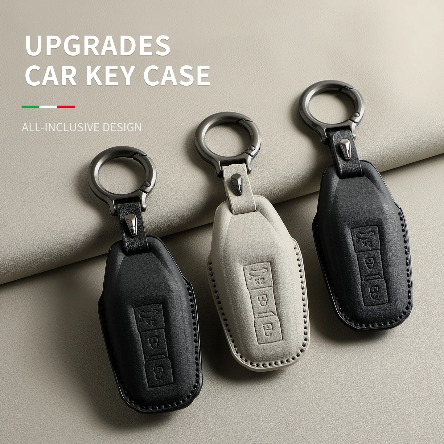 Leather Car Remote Key Case For Audi A5L A6l E-tron A3 A5L Q6 Q6L Q5 2026 Car Accessories Key Shell Cover Fob Holder