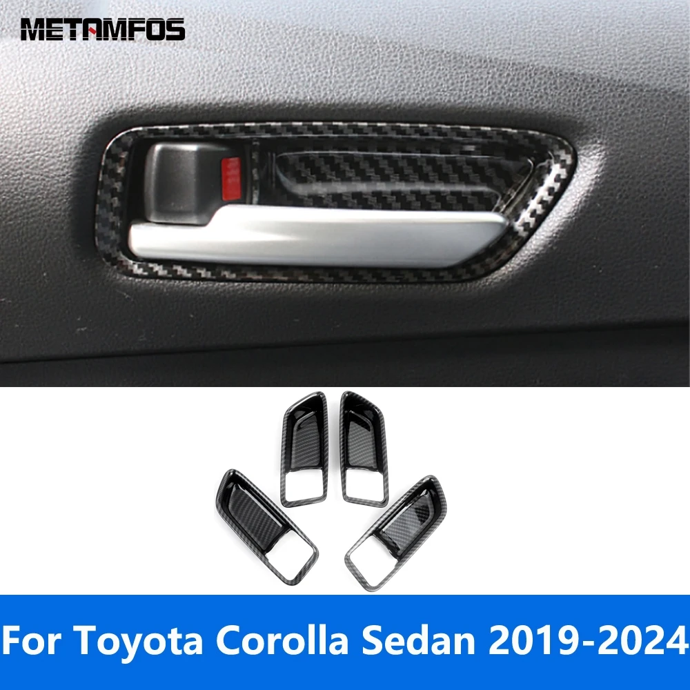 Accessories For Toyota Corolla Sedan 2019 2020 2021 2022 2023 2024 Carbon Fiber Interior Door Handle Bowl Cover Trim Decoration