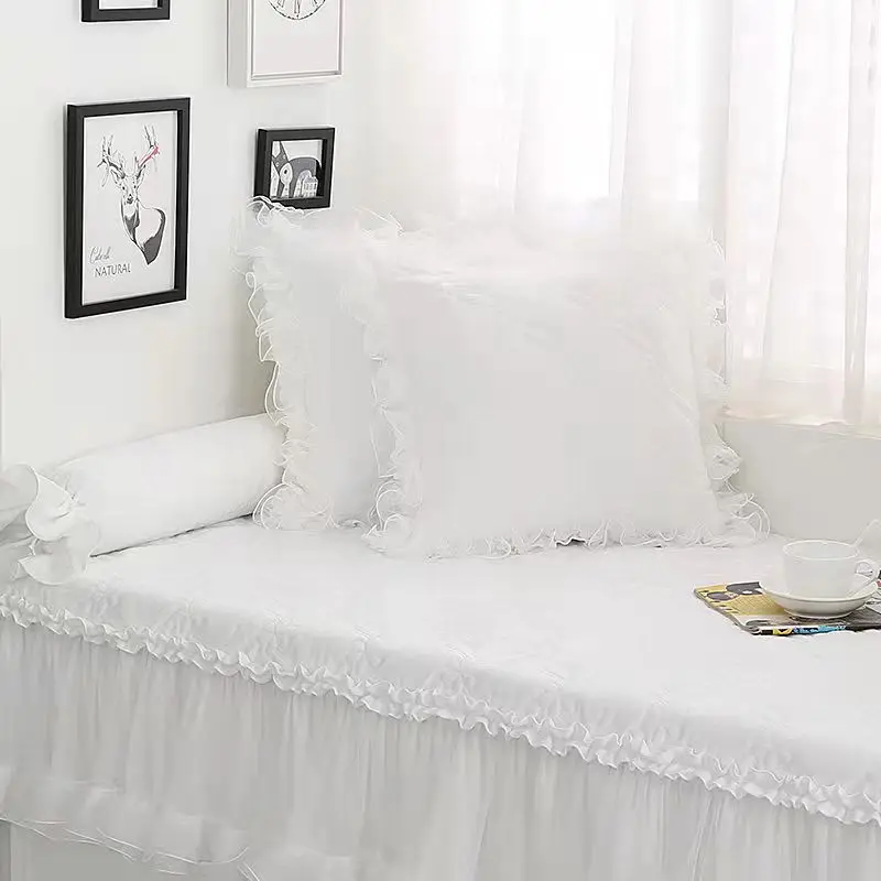 princess style White lace back cushion square/heart shaped throw pillow long candy waist pillow backrest