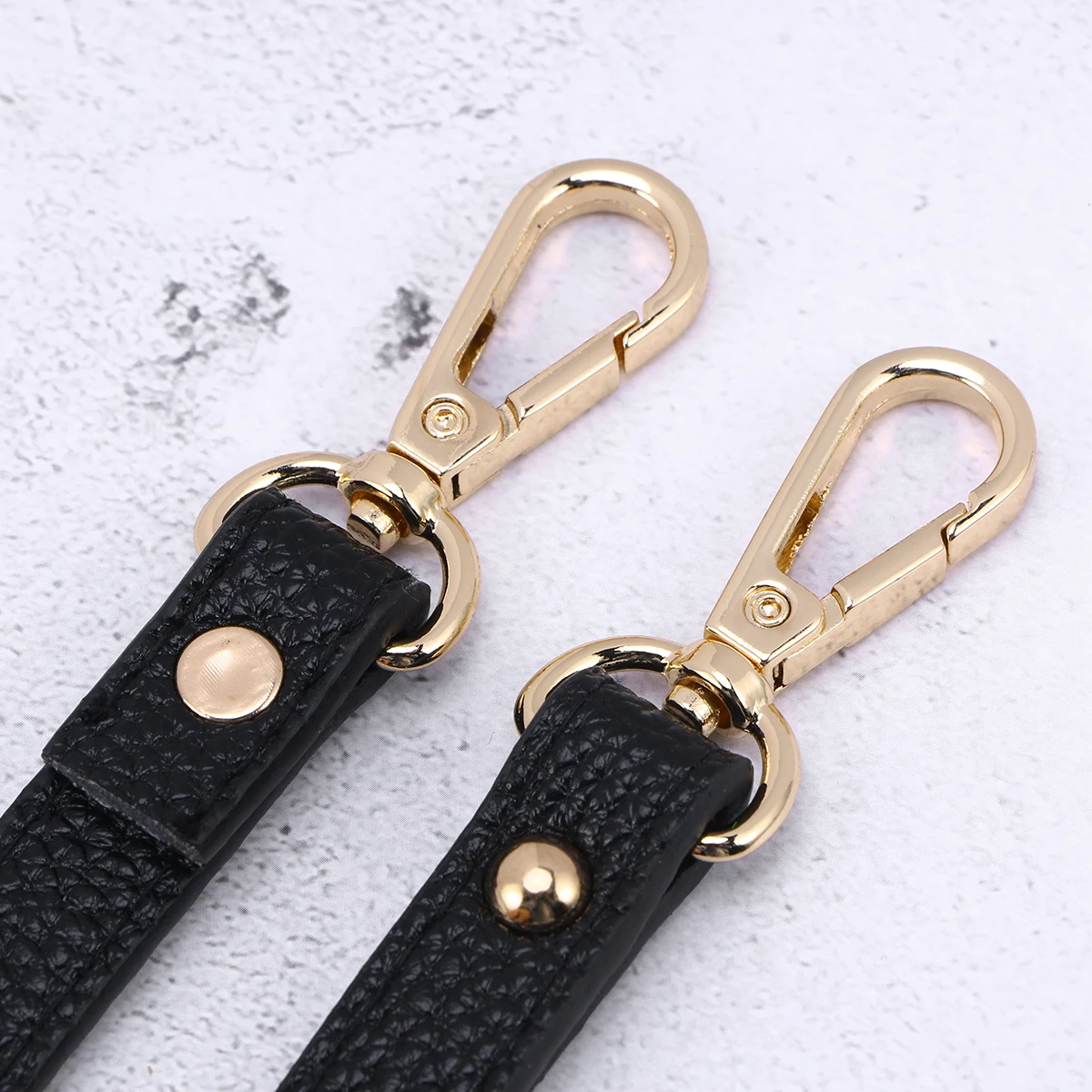 

Adjustable Pu Bag Strap Replacement Durable Crossbody Handbag Shoulder Straps Sturdy Buckle Gold Clasps Black For