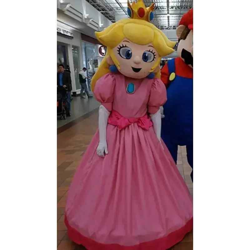 Prinses Perzik Mascotte Kostuum Paddenstoel Halloween Kerst Verjaardagsfeest Cosplay Anime Performance Rekwisieten Kostuum