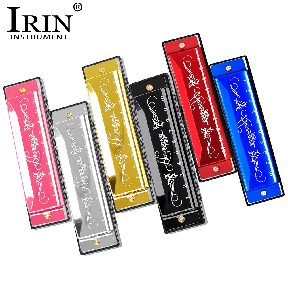 IRIN 10 Holes 20 Tone Harmonica New Style Colorful C Key Harmonica Woodwind Instrument Harmonica for Beginners