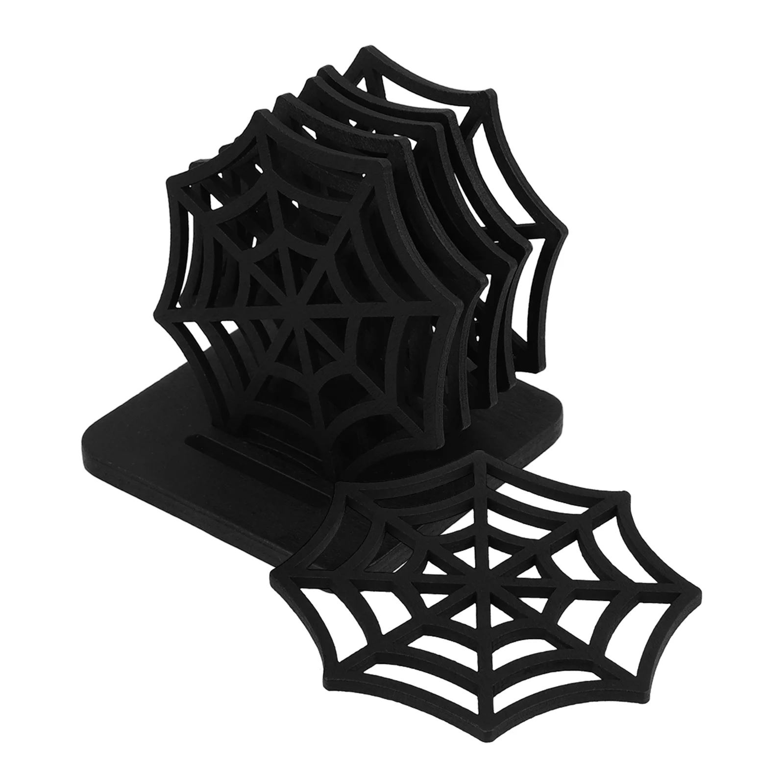 

1 set Coaster Halloween Placemats Table Decoration Party Mats Insulated Hollow Place Mats Kitchen Home Decors