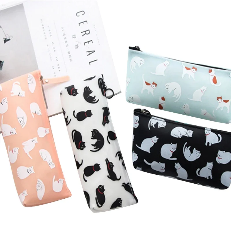 1pcs/lot Cat Stereo Silicone Stationery Pencil Case Pencilcase Pencil Bag New Arrival School Supplies Stationery