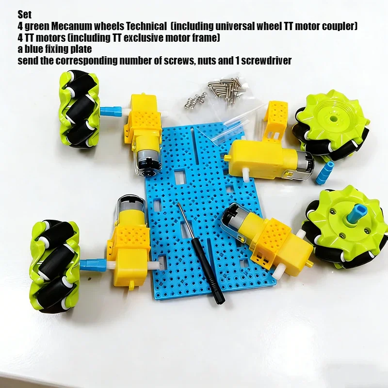 58mm Mecanum Wheel Omni Wheel with TT Gear Reduction Motor Box Kit for DIY Assembly & STEAM Handmade Projects