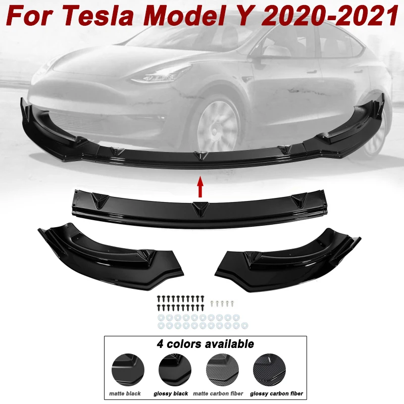 

Автомобильный передний бампер, спойлер на подбородок для Tesla Model Y 2020-2021, нижний бампер, разделитель, защита, диффузор, защитная крышка, комплект BodyKit