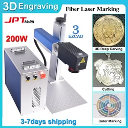 3D Relief Deep Engraving Machine 200W JPT Mopa Fiber Laser Marking Machine Fiber Laser Engraver for All Metal Cutting Machine