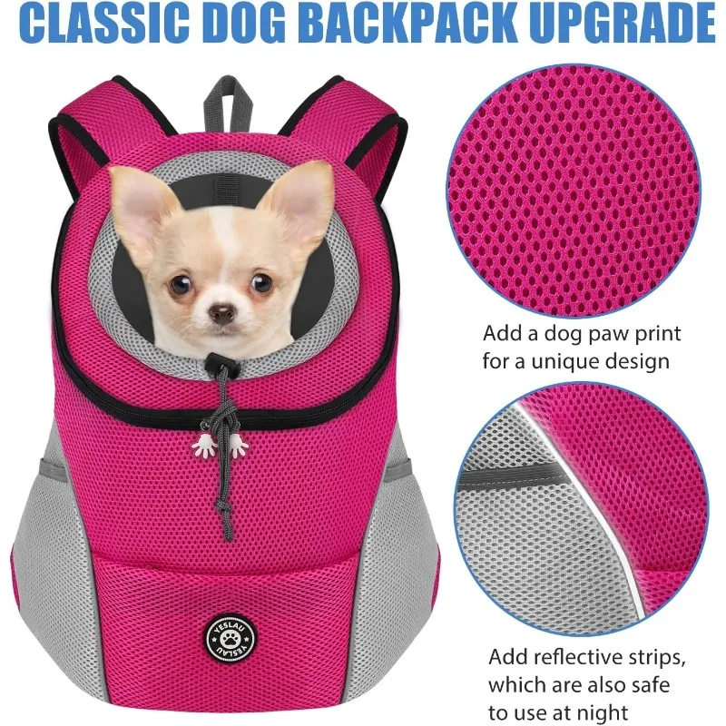 New Double Shoulder Portable Travel Backpack Outdoor Pet Dog Carrier Bag Pet Dog Front Bag Mesh Backpack