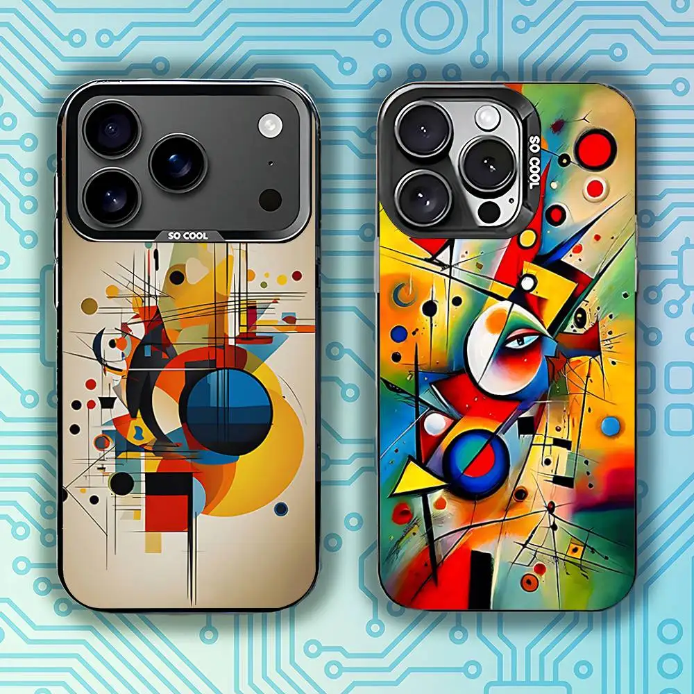 

W-Wassily Kandinsky Abstract Artistic Phone Case For iPhone 17,16,15,14,13,12,11,Pro,Max,Plus,E,Air,Mini Black Tpu Cover