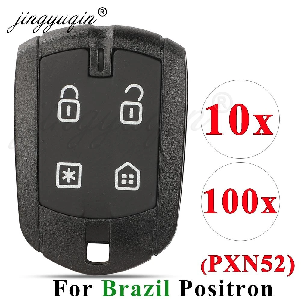 jingyuqin 10pcs/100X For Brazil Positron PXN52 293 EX300 330 360 Key Shell Burglar Alarm 4BTN Control AKBPS102 /AKBPS134 Housing