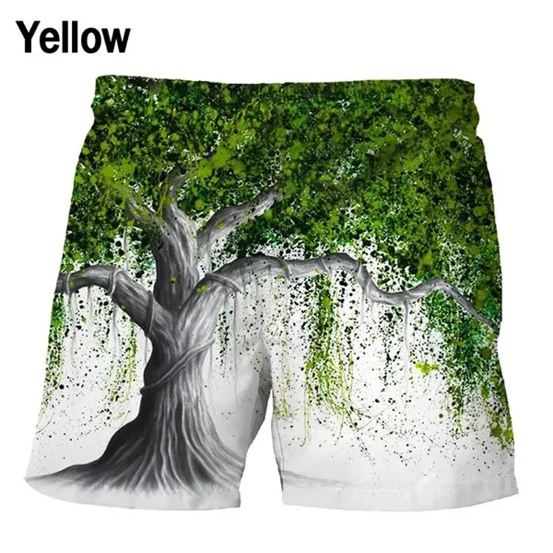 Men's Swimming Shorts Big Tree 3d Printed Surfing Board Short Kids Beach Shorts Men Trunk Masculina Swim Trunks Sportwear Boy