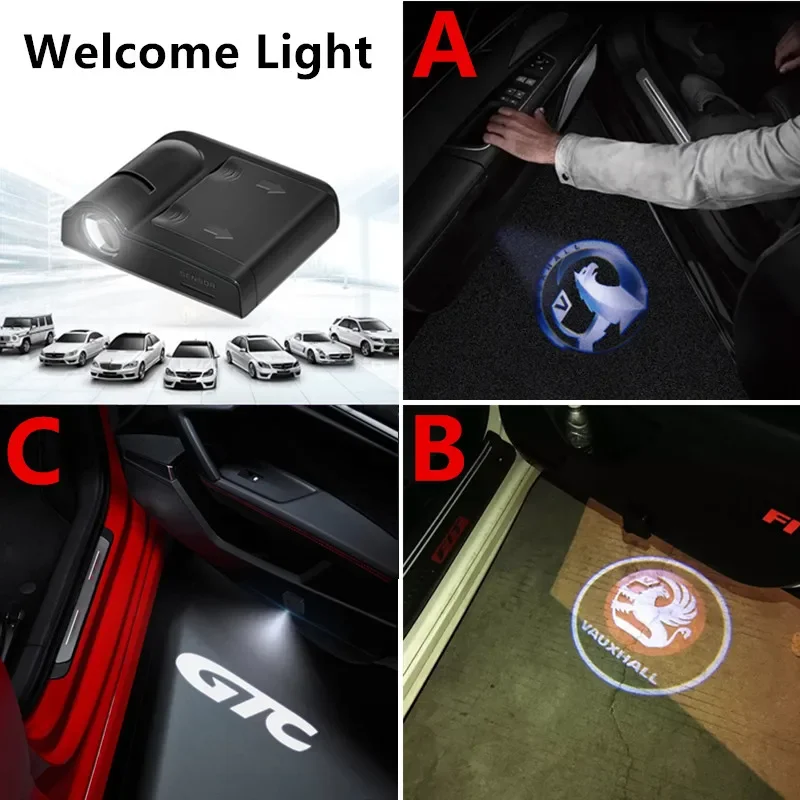 

2PCS LED Car Door Emblem Light Welcome Lamp Wireless Laser Projector For Vauxhall GTC Opel OPC Line Corsa Astra Vectra Crossland