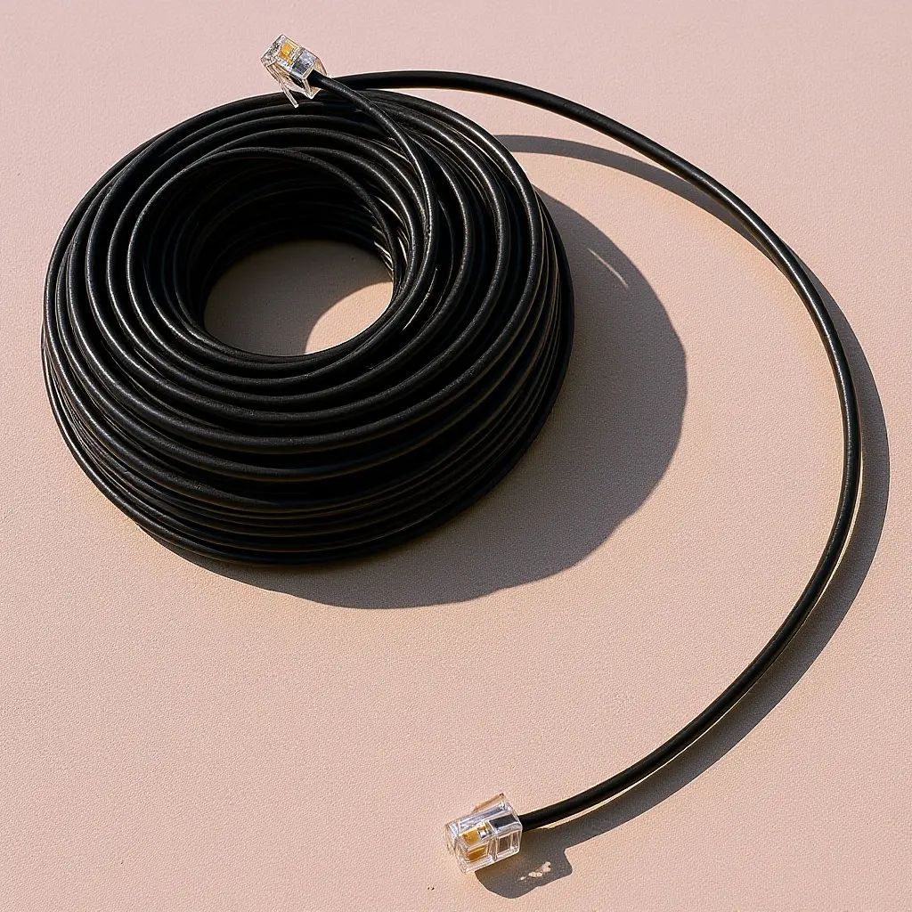Cable de Extensión Telefónica Profesional Rj11 para Teléfono Fijo, Fax, Módem, Comunicación de Larga Distancia, Hogar y Oficina
